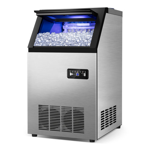 Velivi 120 Lb. Daily Production Cube Clear Ice Freestanding Ice Maker